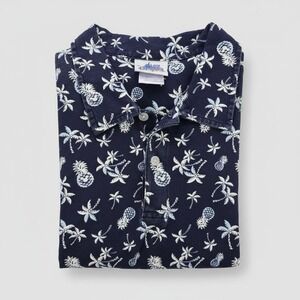 Disneyland Resort Pineapple Palm Tree Polo Shirt‎ Blue Men's XL EUC